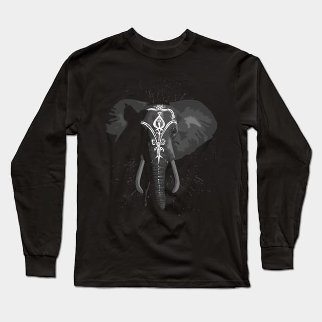 Indian elephant Long Sleeve T-Shirt by albertocubatas